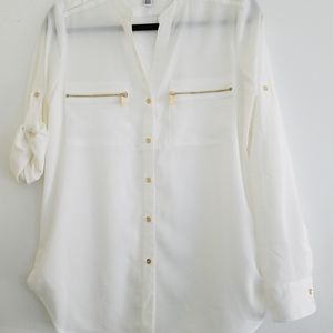 Calvin Klein white blouse size small